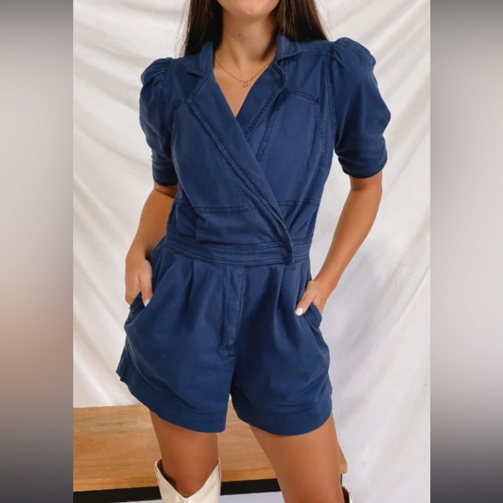 Navy denim romper! Size S